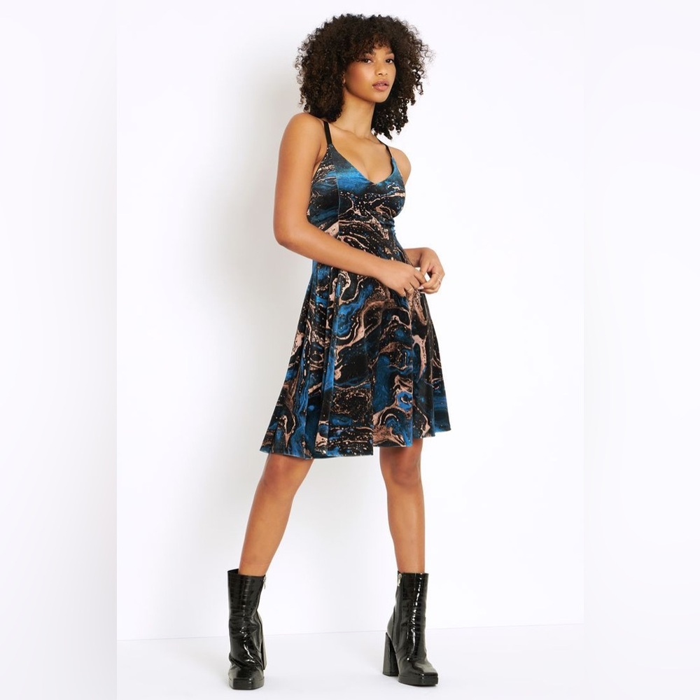 BlackMilk I Bleed Minerals Velvet Longline Strappy Dress